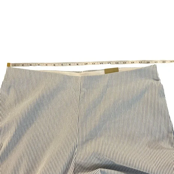 Chicos Perfect Stretch Wide Crop Pants Blue White Stripe Size 3 US 16 NEW - Picture 5 of 8
